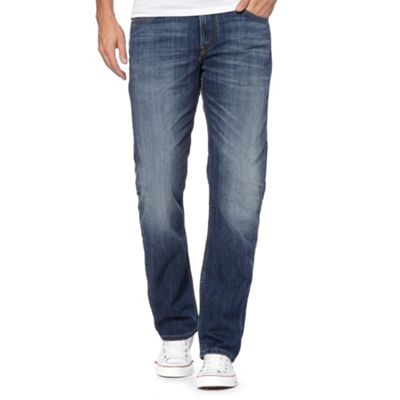 Lee Brooklyn blue stone used staight leg stone wash jeans